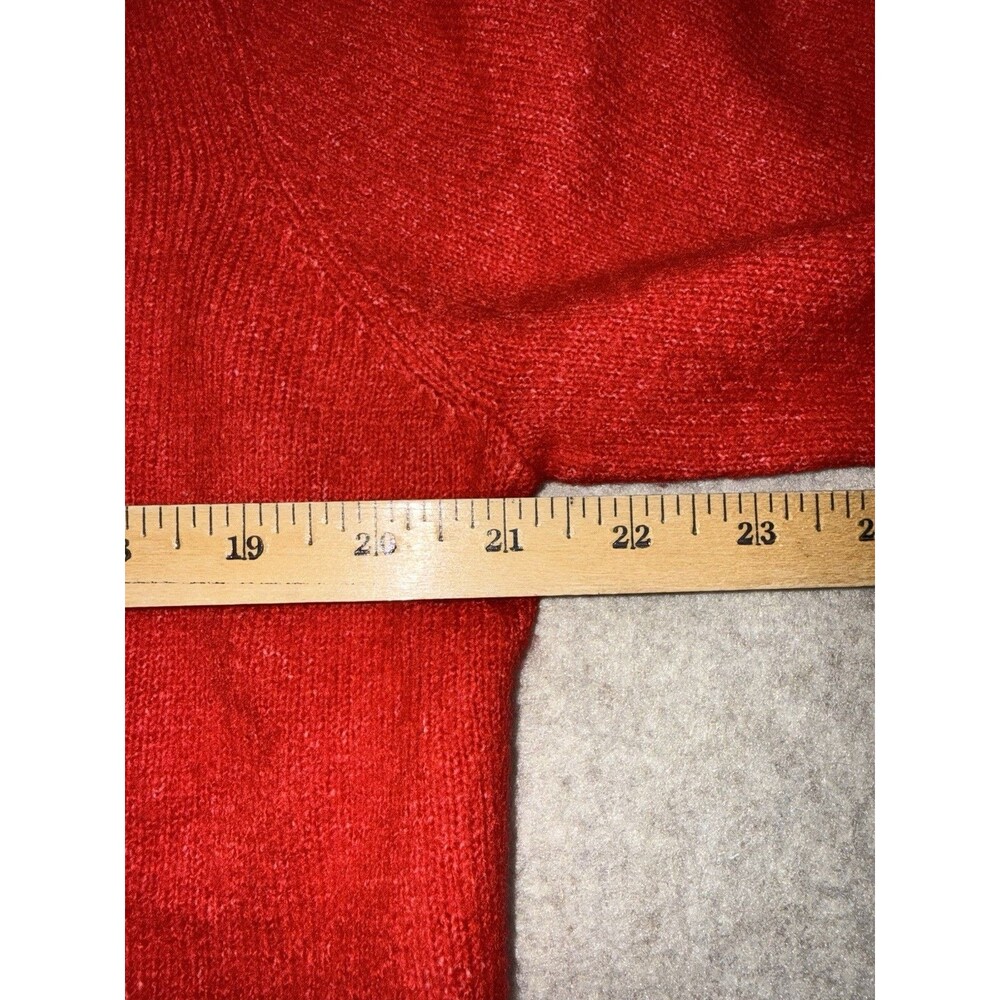 Double Zero Women’s Size Medium Full Button Red Cardigan With Frill Collar - Picture 6 of 6